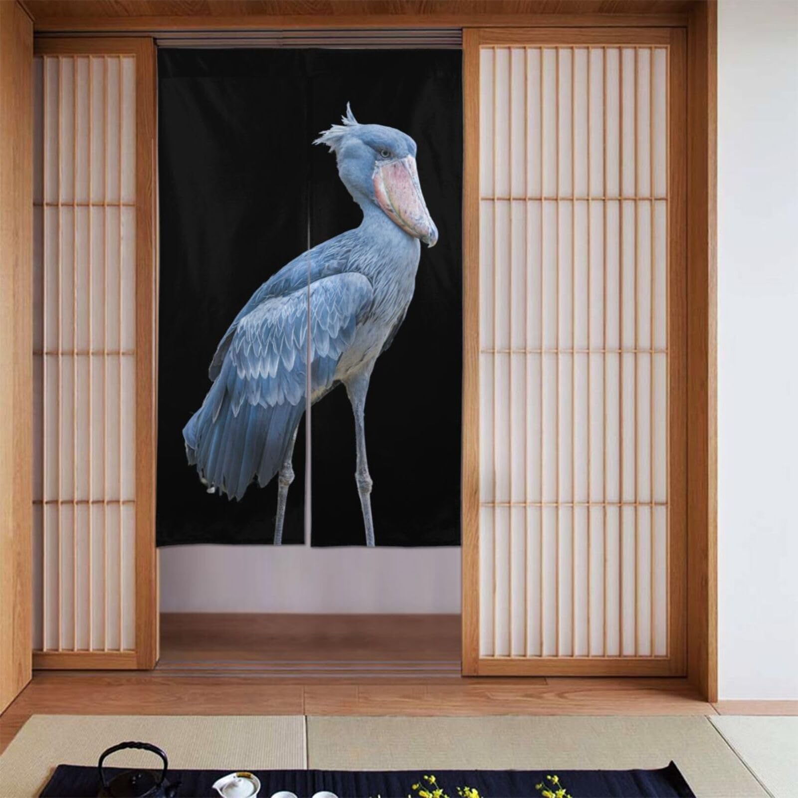 和風のれん 花と鳥のデザイン横〜131–丈〜124! 加賀友禅 花嫁のれん 花嫁暖簾 金鶏鳥 手描き 花嫁のれん号 花嫁